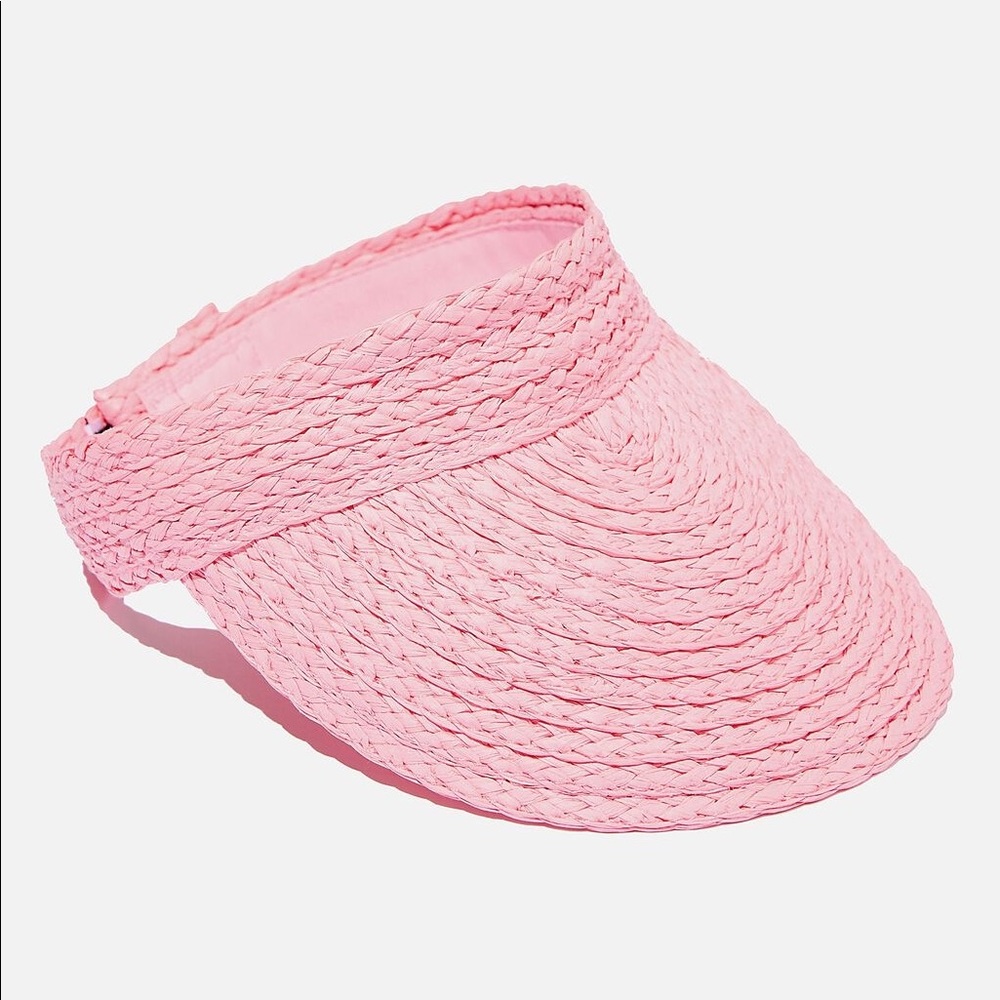 Pink straw visor